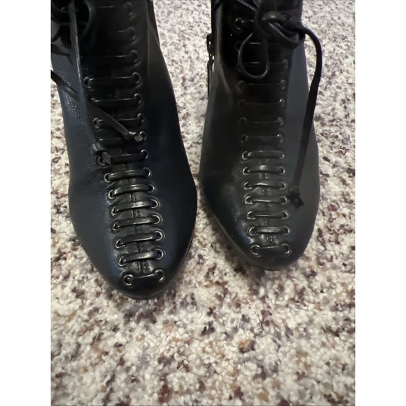 Schutz Black Quality Leather Solid High Heels Women Sz 8 US 39 EU Shoes Side Zip - Picture 3 of 8